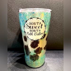 Sorta Sweet Sorta Beth Dutton 16oz Metal Animal Print Tumbler